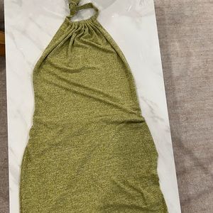 TikTok Trendy Green Backless Mini Dress
